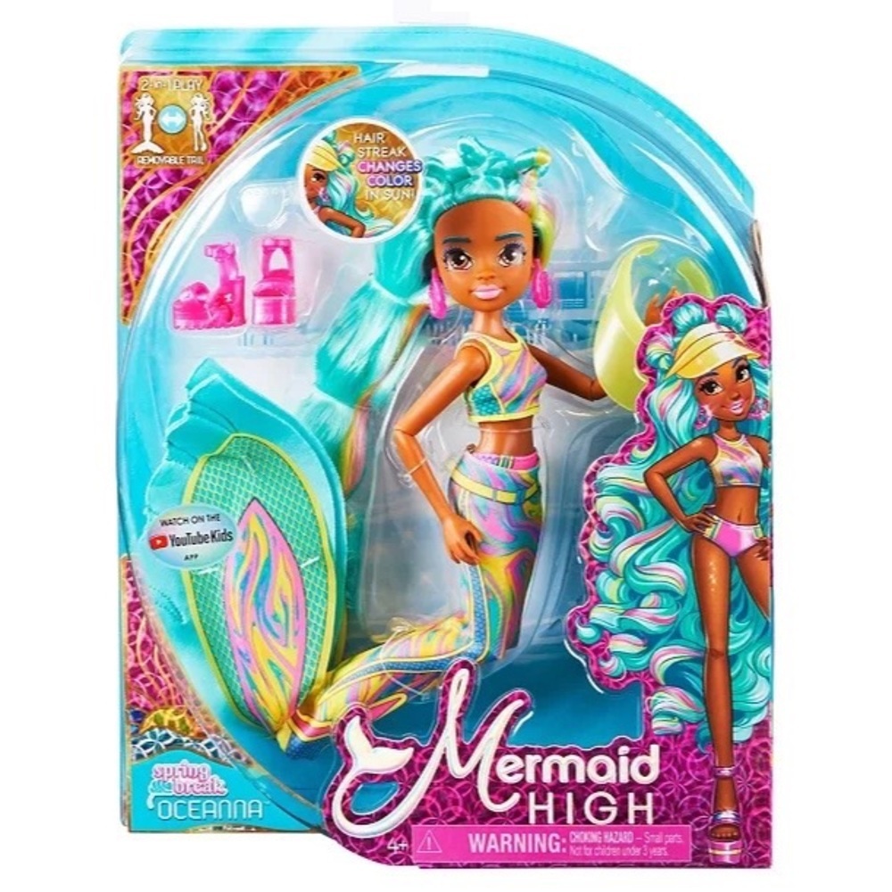 Mermaid High Oceanna Spring Break Doll Set Removable Tail Color Change Hair Girl